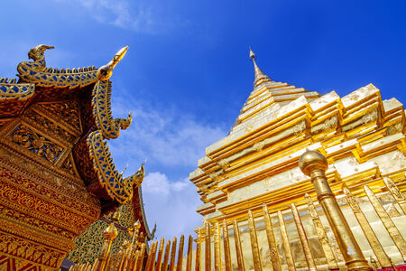 Wat Phra That Doi Suthep, Chiang Mai, Popular historical temple in Thailand.の写真素材