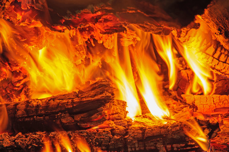 Close up of campfire burning.