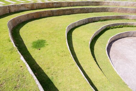 Stairway with green grass,landscape architecture.の写真素材