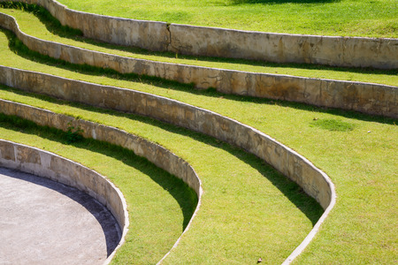Stairway with green grass,landscape architecture.の写真素材