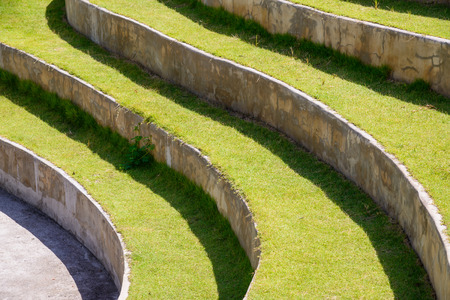 Stairway with green grass,landscape architecture.の写真素材