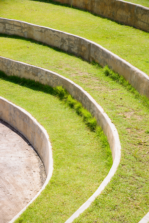 Stairway with green grass,landscape architecture.の写真素材