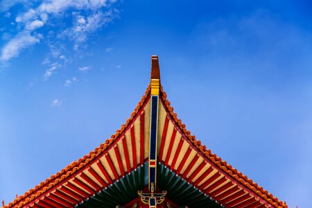 Typical Asian Chinese temple roof architectureの写真素材