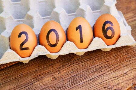 2016 word from eggs in paper tray