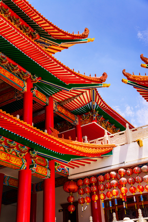 Typical Asian Chinese temple roof architectureのeditorial素材