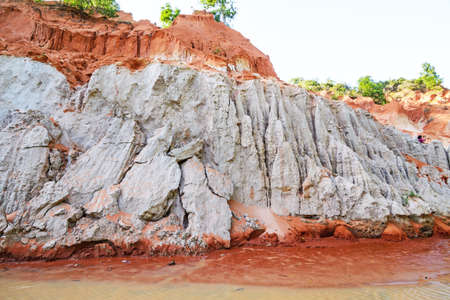 Fairy Stream (Suoi Tien), Red river between rocks and jungle. One of the tourist attractions in Muine, Vietnamの写真素材