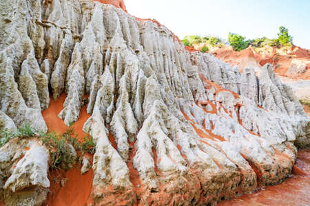 Fairy Stream (Suoi Tien), Red river between rocks and jungle. One of the tourist attractions in Muine, Vietnamの写真素材