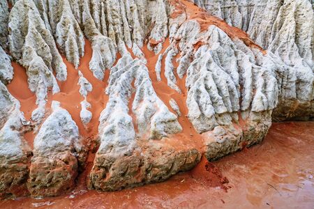 Fairy Stream (Suoi Tien), Red river between rocks and jungle. One of the tourist attractions in Muine, Vietnamの写真素材