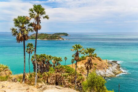 Sea view of Phromthep Cape, Phuket island, Thailand.