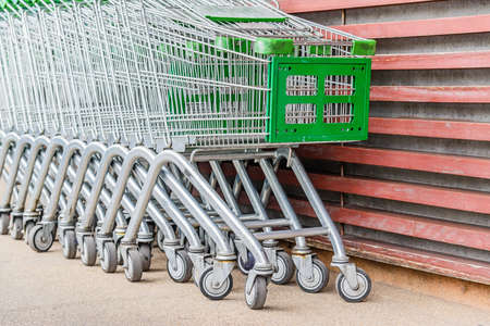 shopping cart outside the shop