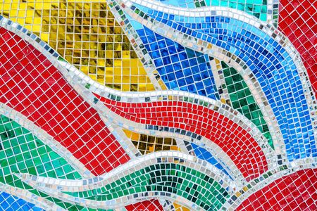 Art mosaic glass or seamless glass mosaic on the wall, glass mosaic background.の写真素材