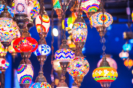 Abstract colorful arabic lamps illuminatedの写真素材