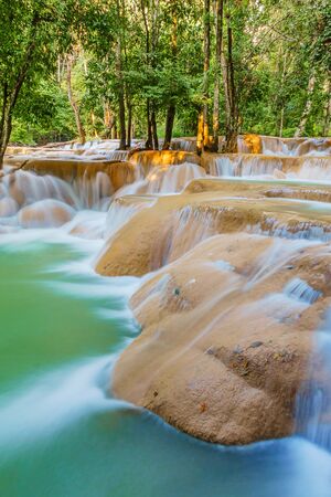 Tad Sae Waterfall in Luang prabang province, Laosの写真素材