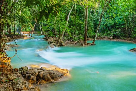 Tad Sae Waterfall in Luang prabang province, Laosの写真素材