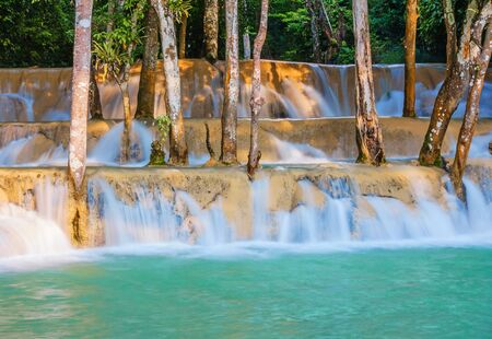 Tad Sae Waterfall in Luang prabang province, Laosの写真素材