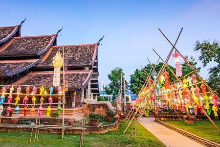 Wat Lok Molee Temple,  Old wooden church in Chiangmai, Thailand.のeditorial素材