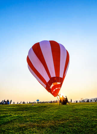 CHIANG RAI, THAILAND - FEBUARY 18: Balloons flying air over the Singha Park, International Balloon Festival year 2017, Febuary 18, 2017 in Chaing Rai, Thailand.のeditorial素材
