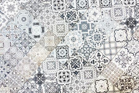 vintage ceramic tiles wall decoration. Vintage Floor Tilesの写真素材