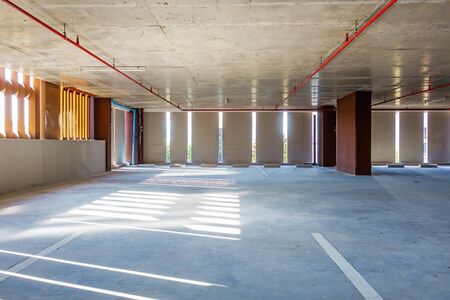 Underground parking, empty parking lotの写真素材