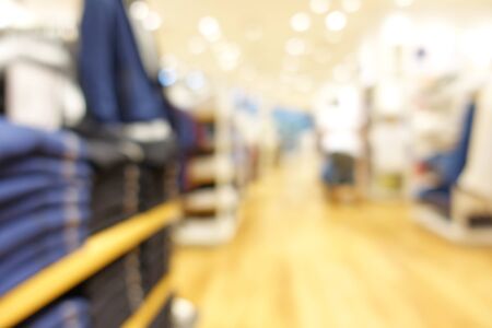 Defocused image of clothing store in a shopping mallの写真素材