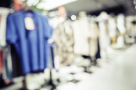 Abstract blurred interior shopping mall and retail store with vintage filter effectの写真素材