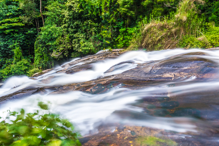 Stream flowing fast over rocks, Pha Dok siew waterfall at Doi Inthanon National park in Chiang Mai Thailand.の写真素材