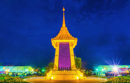 Chiang Mai, Thailand - October 24, 2017 : The Royal Crematorium replica in Chiang Mai province to be held for the Royal Cremation of His Majesty King Bhumibol Adulyadej on October 26, 2017のeditorial素材