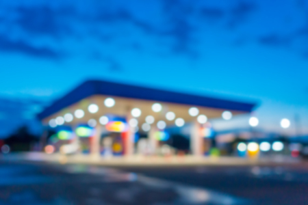 Blurred gas station background.の写真素材