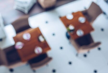 Blurred background ,Customer in Coffee shop blur background with bokeh. with vintage filter .の写真素材