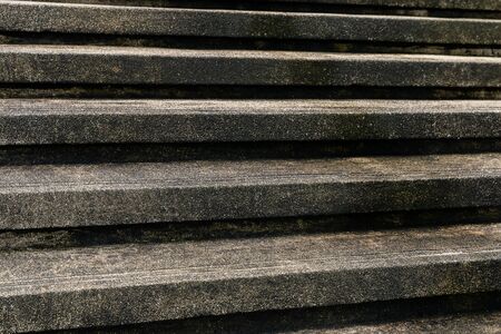 Cement stairs with lemongrass, dirty stairs