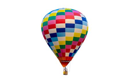 Colorful hot air balloon isolated on white backgroundの写真素材