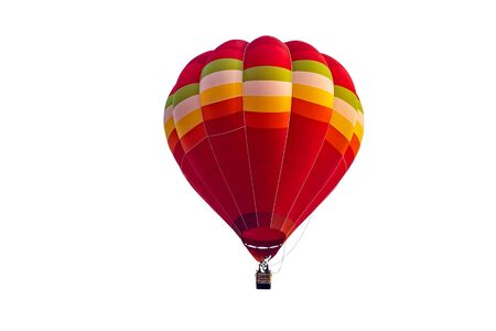Colorful hot air balloon floating isolated on white background,の写真素材