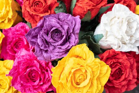 Colorful Handmade Mulberry Paper Roses, Roses handmade paper. Valentine Flower paper