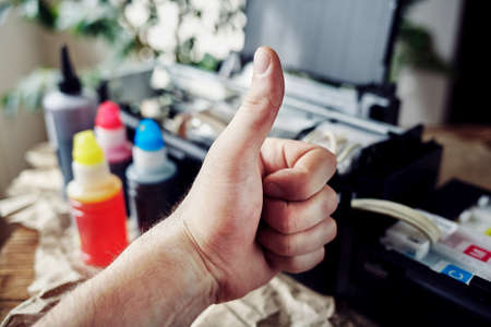 Refilling printer cartridges with multi-colored ink. Service and maintenance of inkjet printers for...