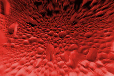 Abstract art background made of drops and liquid of red color. backdrop for design with motion and blur effectの写真素材