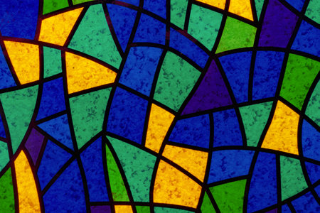 Multicolored stained glass mosaic. Abstract background.の写真素材