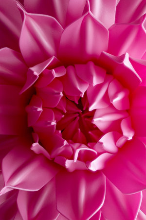 Pink petals of artificial flower close-up. Flower bud in soft pastel colors. Background.の写真素材