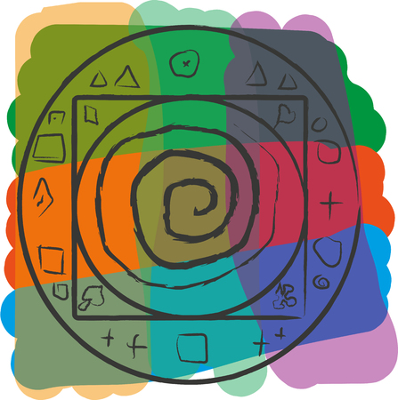 geometric pattern on a bright background. ethnic styleのイラスト素材