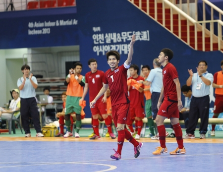 Incheon - July 6 WONGKAEO Kritsada  7 from Thailand participates in an Asian Indoor and Martial Arts Games 2013 at Songdo Global University Campus Gymnasium on July 6, 2013 in Incheon, South Korea のeditorial素材