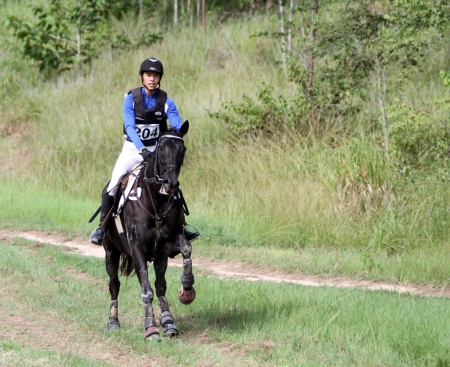 Chonburi - July 27 Supanut Wannakol of Thailand with O-RE-O in action during 1st FEI Asian Eventing...