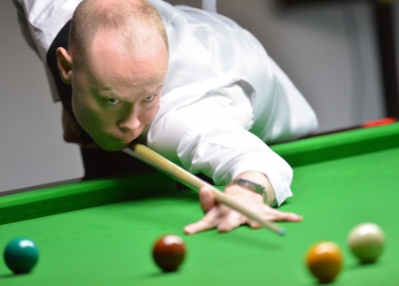 Bangkok, Thailand - SEP 2 Gary Wilson of England participates in a Sangsom Six-red World Championship 2013 at Montien Riverside Hotel on September 2, 2013 in Bangkok, Thailand のeditorial素材