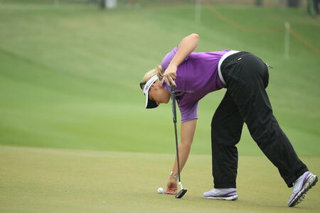 Chonburi, Thailand - FEB 21 Anna Nordqvist of Sweden in action during Honda LPGA Thailand 2014 at Siam Country Club Pattaya Old Course on February 21, 2014 in Chonburi,   Thailand のeditorial素材
