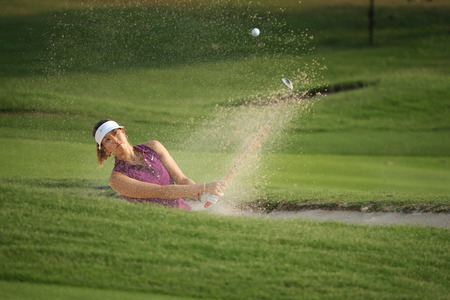 Chonburi, Thailand - FEB 22 Michelle Wie of USA in action during Honda LPGA Thailand 2014 at Siam Country Club Pattaya Old Course on February 22, 2014 in Chonburi,   Thailand のeditorial素材