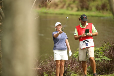 Chonburi, Thailand - FEB 22 Cristie Kerr of USA of Sweden in action during Honda LPGA Thailand 2014 at Siam Country Club Pattaya Old Course on February 22, 2014 in Chonburi,   Thailand のeditorial素材