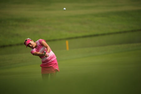 Chonburi, Thailand - FEB 22 Lexi Thompson of USA in action during Honda LPGA Thailand 2014 at Siam Country Club Pattaya Old Course on February 22, 2014 in Chonburi,   Thailand のeditorial素材
