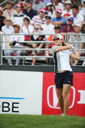 Chonburi, Thailand - FEB 23 So Yeon Ryu of South Korea in action during Honda LPGA Thailand 2014 at Siam Country Club Pattaya Old Course on February 23, 2014 in Chonburi, Thailand のeditorial素材