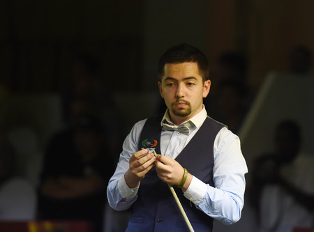 Bangkok, Thailand - SEP 3:Shachar Ruberg of Israel participates in a Sangsom Six-red World Championship 2014 at Montien Riverside Hotel on September 3, 2014 in Bangkok, Thailand.のeditorial素材