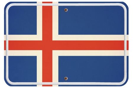 Vintage Iceland metal signの写真素材