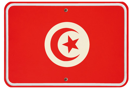 Vintage Tunisia metal signの写真素材