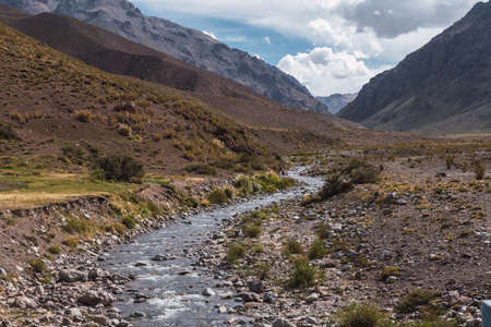 Beautiful mountain landscape near the Andes in a sunny day.の写真素材